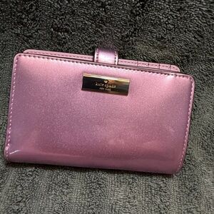 Kate Spade Kenzie Metallic Medium Compact Wallet-NEW